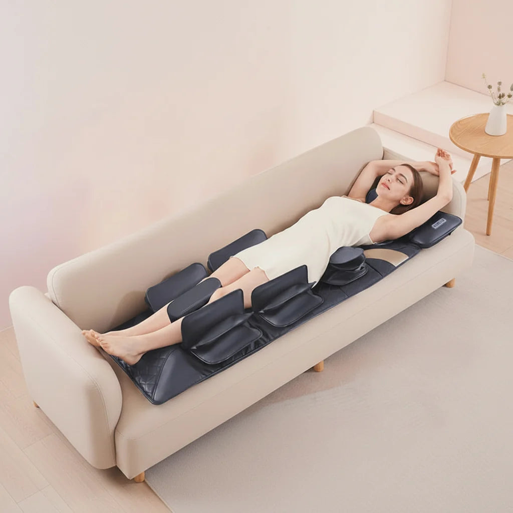 Heat and Air Compression Massage Mat for Full Body Relief with Remote
