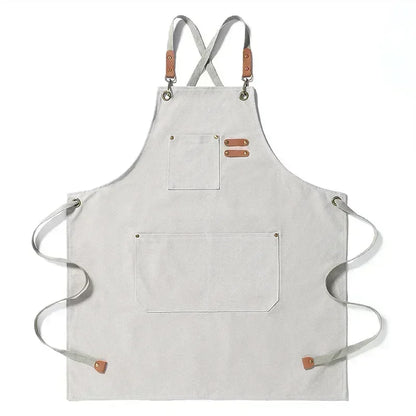 Adjustable Unisex Chef Apron with Pockets – Durable Canvas Workwear