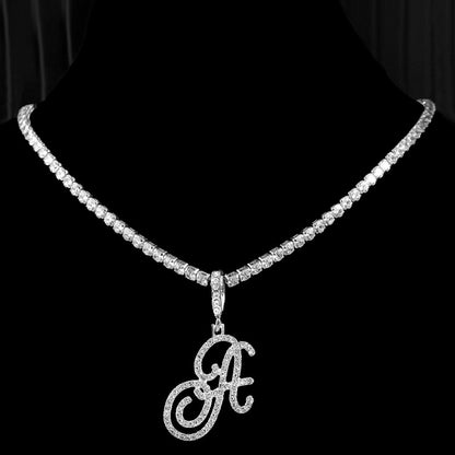 Elegant Initial Pendant Necklace in Silver