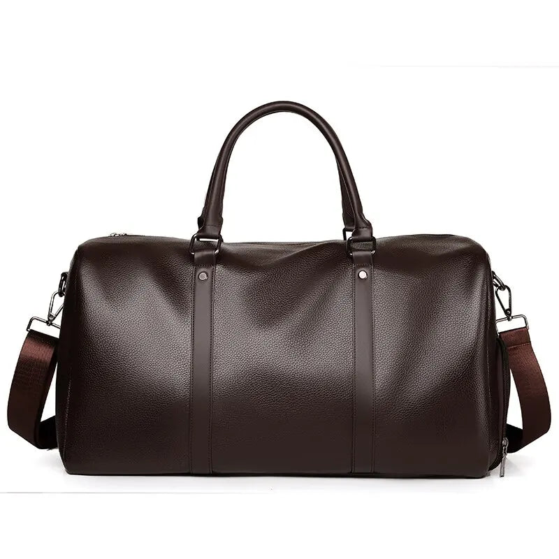 Retro Leather-Look Travel Bag | Water-Resistant | With Shoulder Strap & Handle | Ideal for Short Trips & Everyday Use