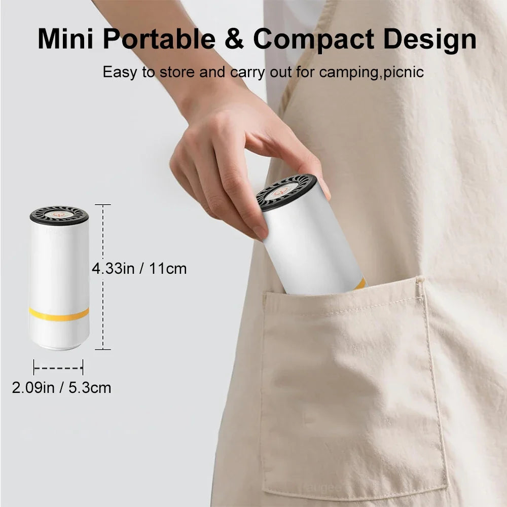 Compact Rechargeable Vacuum Pump for Efficient Food Storage
