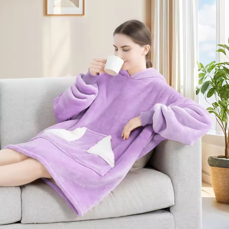 CozyWear Blanket Hoodie – Plush Oversized Fleece Sweatshirt
