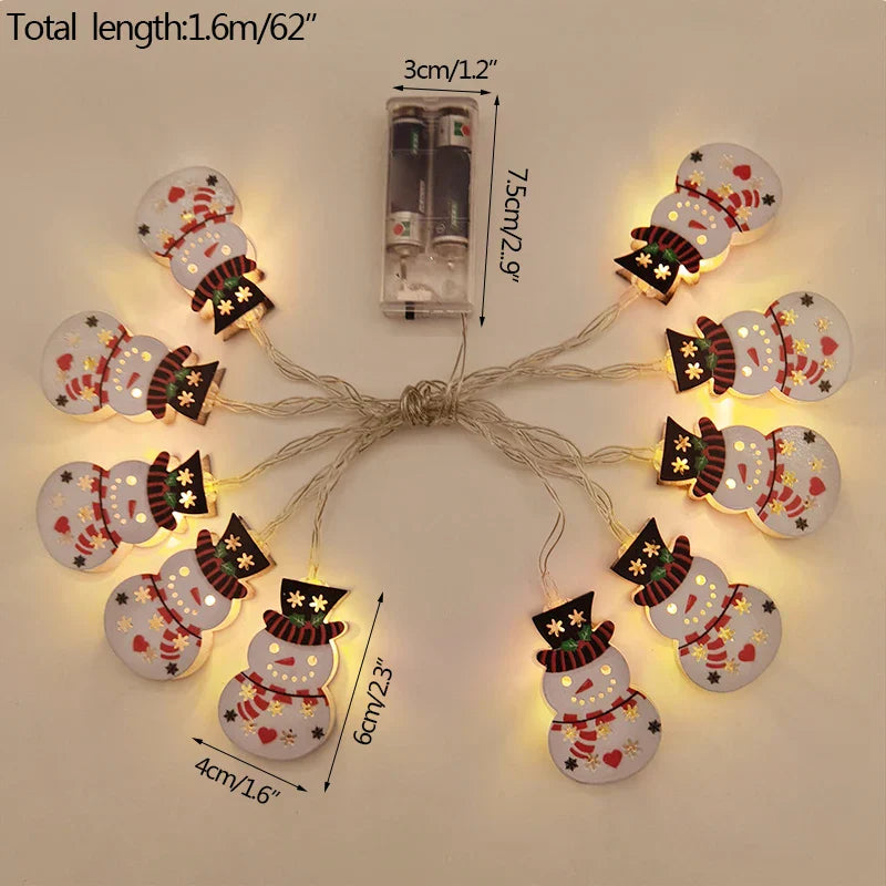 FrostGlow LED Christmas Lights | Acrylic Snowman & Tree | 10-Piece String Lights | Holiday Decor for Christmas & New Year 2025