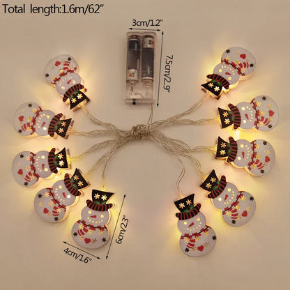 FrostGlow LED Christmas Lights | Acrylic Snowman & Tree | 10-Piece String Lights | Holiday Decor for Christmas & New Year 2025