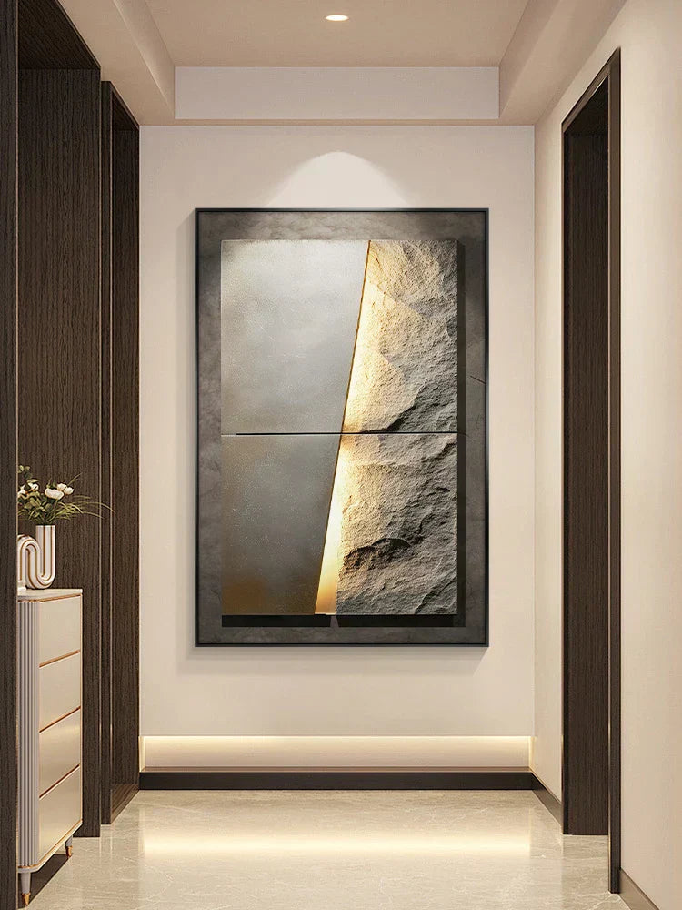 Rock Texture LED Wall Light in Porcelain Finish