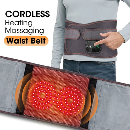 Cordless Lumbar Heating Pad with Vibration, Heat, and Red Light