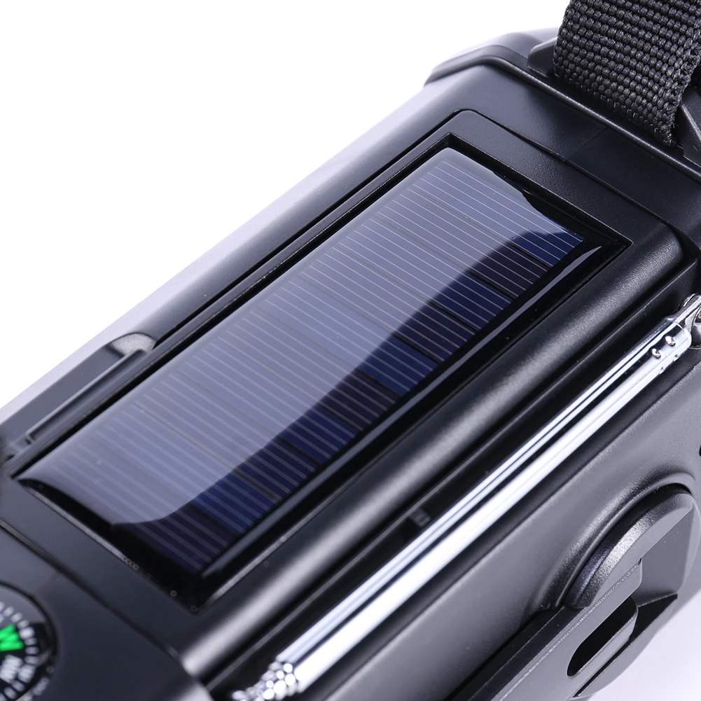 Emergency Radio with Solar and Hand Crank Power