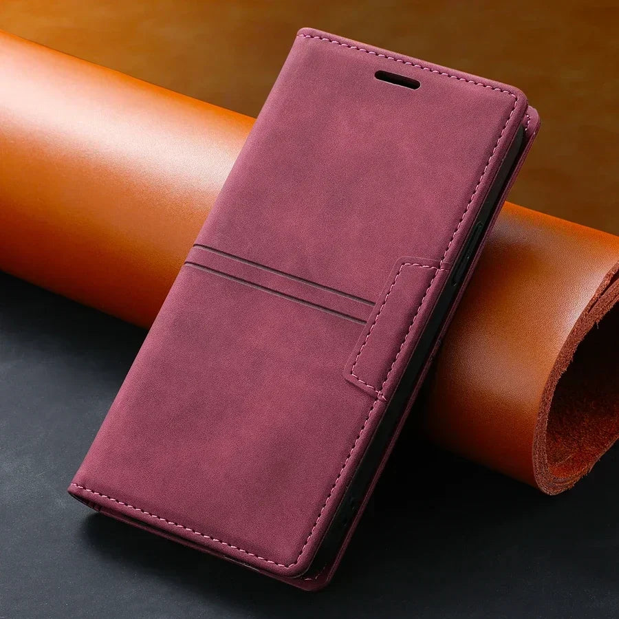 Leather Wallet Case for Google Pixel - Magnetic Flip Cover with Protection