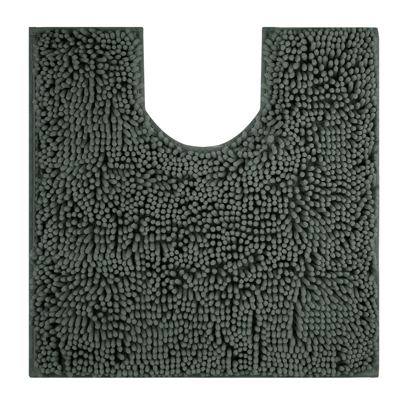 U-Shaped Toilet Mat – Chenille Bath Rug with High Absorbency, Non-Slip, Machine Washable, Soft and Cozy
