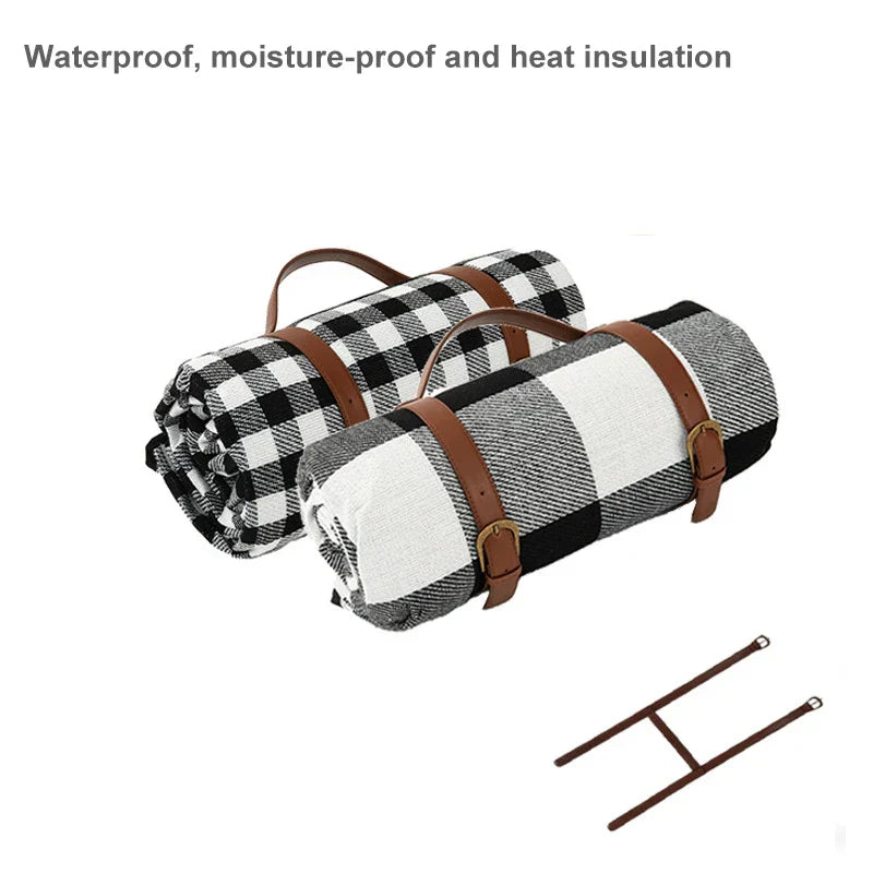 Waterproof Picnic Blanket with Carry Strap – Foldable NovaPlaid Design