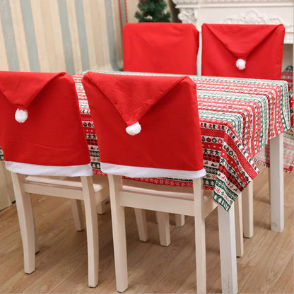 Christmas Chair Covers Set – Decorative Santa Design Slipcovers