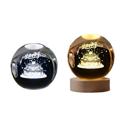 Galactic Dream Night Light - LED Star Projector with Wood Base