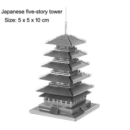3D Metal Puzzle Set of Global Landmarks: Build and Discover Famous Structures