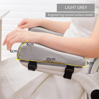 Memory Foam Armrest Cushion | Washable Comfort Pad | Universal Fit | Black, Gray, Blue, Pink