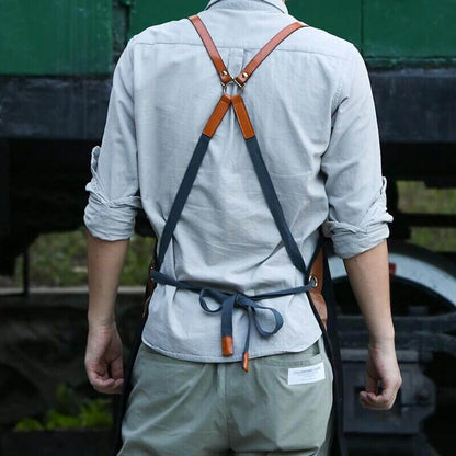 Handcrafted Leather Apron with Adjustable Straps for Cooking, Grilling & Crafting