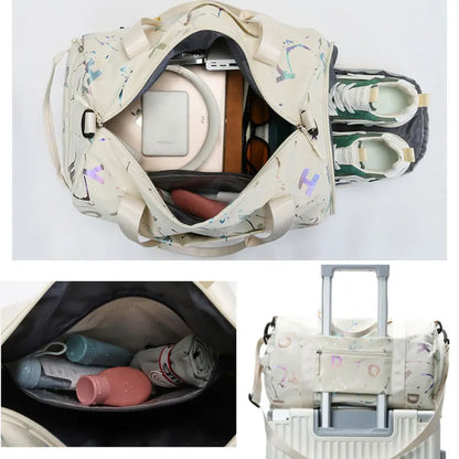 Water-Resistant Sports Bag with Shoe Pocket and Chic Style