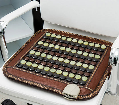Jade and Tourmaline Heated Seat Cushion with 8 Temperature Settings for Back, Shoulder, and Muscle Relief