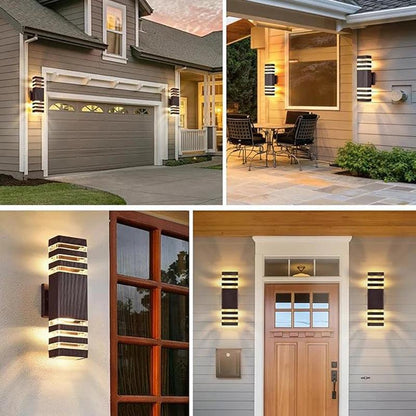 Outdoor Wall Light with Up & Down Illumination | E27 Socket | IP65 Weatherproof | 25×10×8 cm