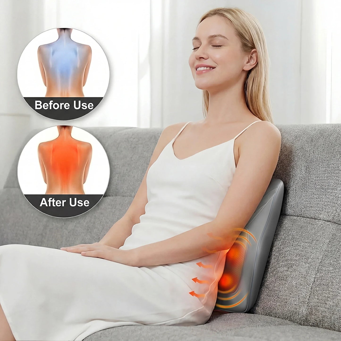 Electric 3D Kneading Massage Pillow for Neck, Back, and Lumbar Relief