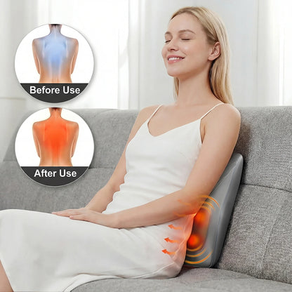Electric 3D Kneading Massage Pillow for Neck, Back, and Lumbar Relief