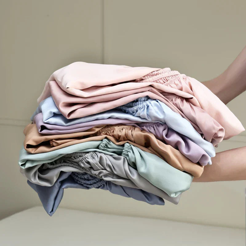 Mulberry Silk Bed Sheet Set - Hypoallergenic, Breathable Luxury Bedding
