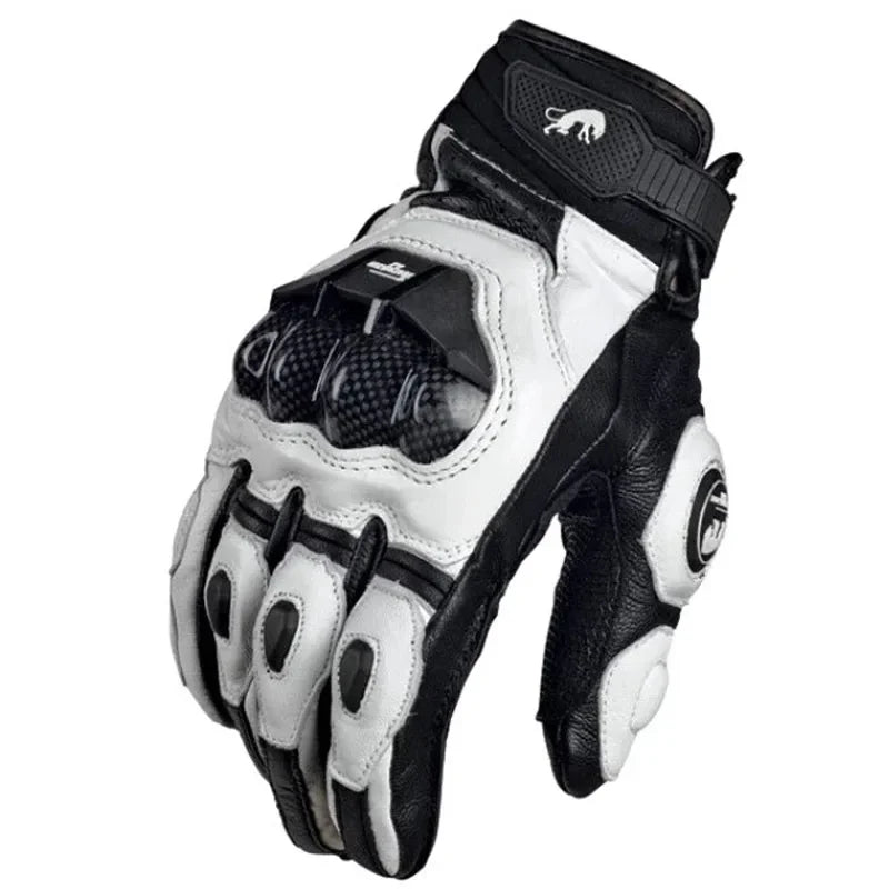 Carbon Motorcycle Gloves for Men | Waterproof & Windproof | Touchscreen | Genuine Leather | Suitable for Summer & Winter