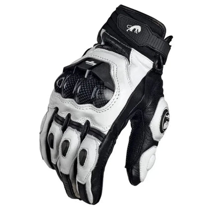 Carbon Motorcycle Gloves for Men | Waterproof & Windproof | Touchscreen | Genuine Leather | Suitable for Summer & Winter