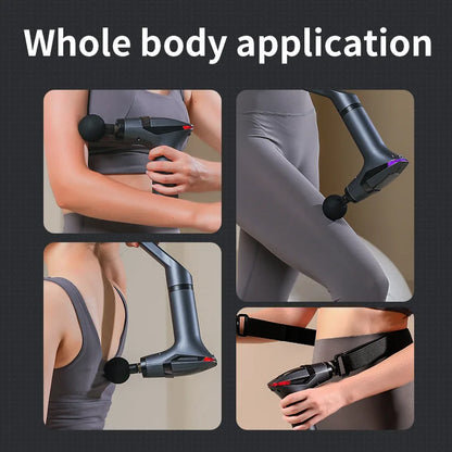 Deep Tissue Percussion Massager with Long Handle, 12 Speed Settings & USB-C Charging