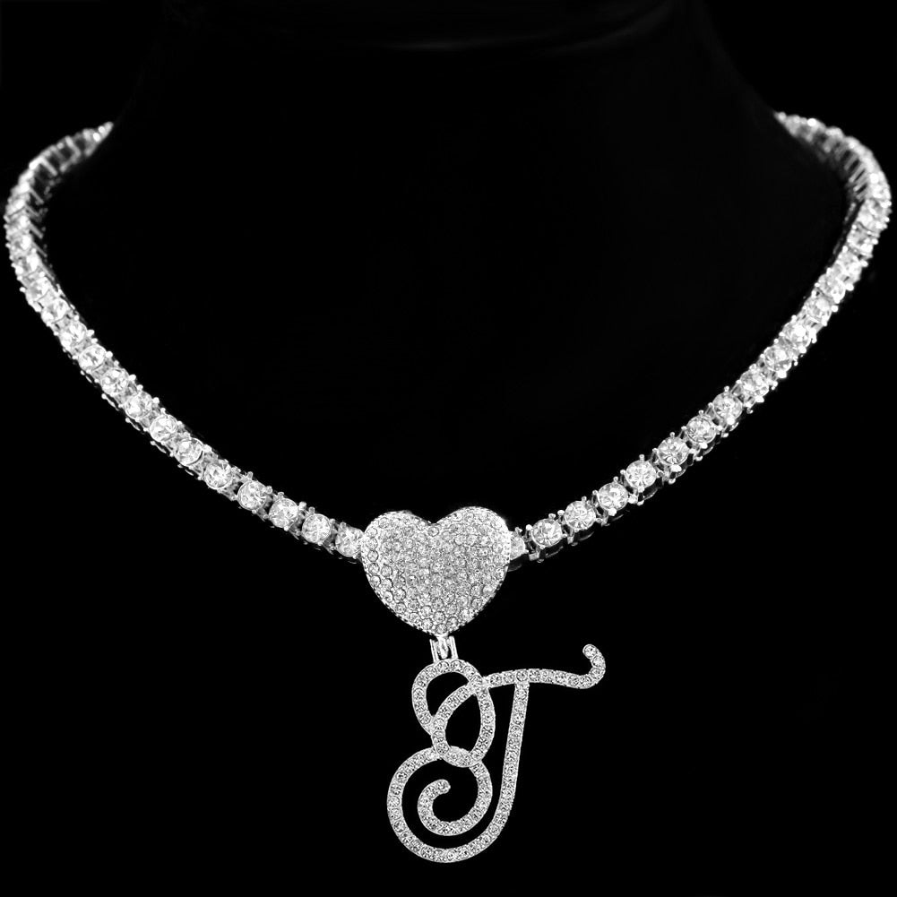 Personalized Crystal Heart Pendant Necklace