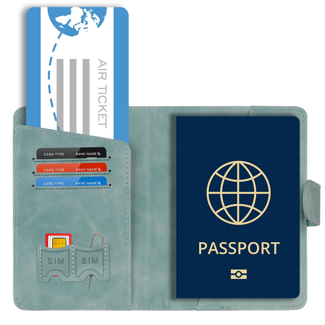 Compact Passport Holder with RFID Protection | Elegant Leather Look for Men & Women