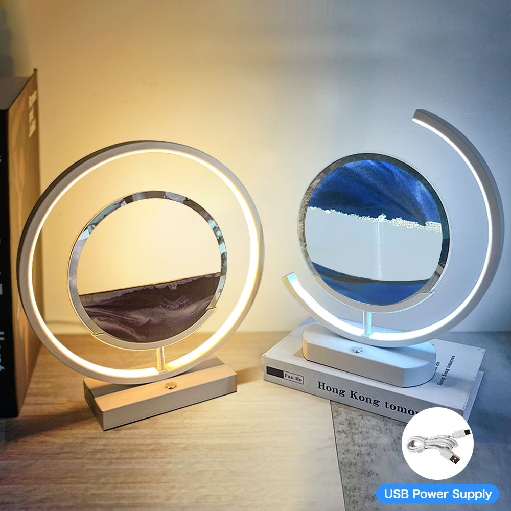 3D Flowing Sand Art Lamp with LED Light
