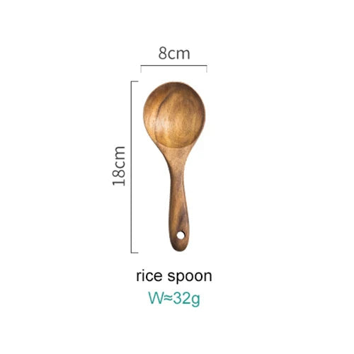 Elegant 8-Piece Acacia Wood Kitchen Utensil Collection