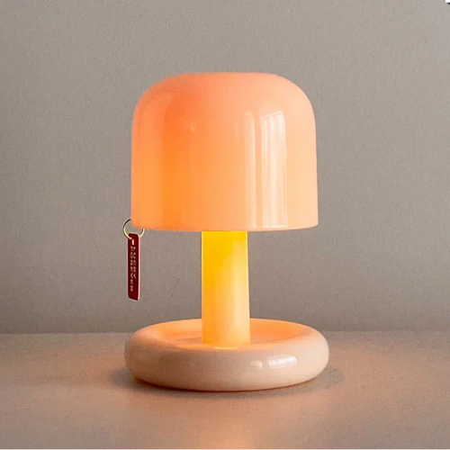 LED Table Lamp in Mushroom Design – Rechargeable via USB