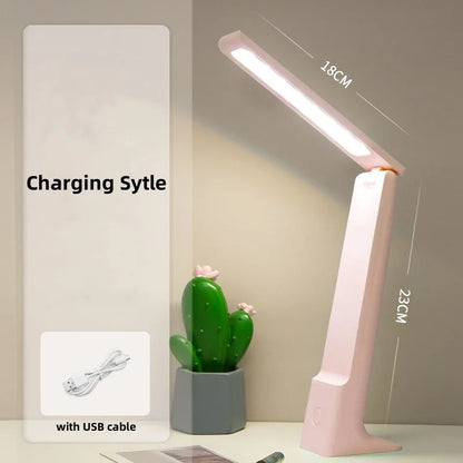LED Table Lamp with Touch Control, Dimmable, 3 Light Colors, 20 Hour Battery, White/Pink/Blue