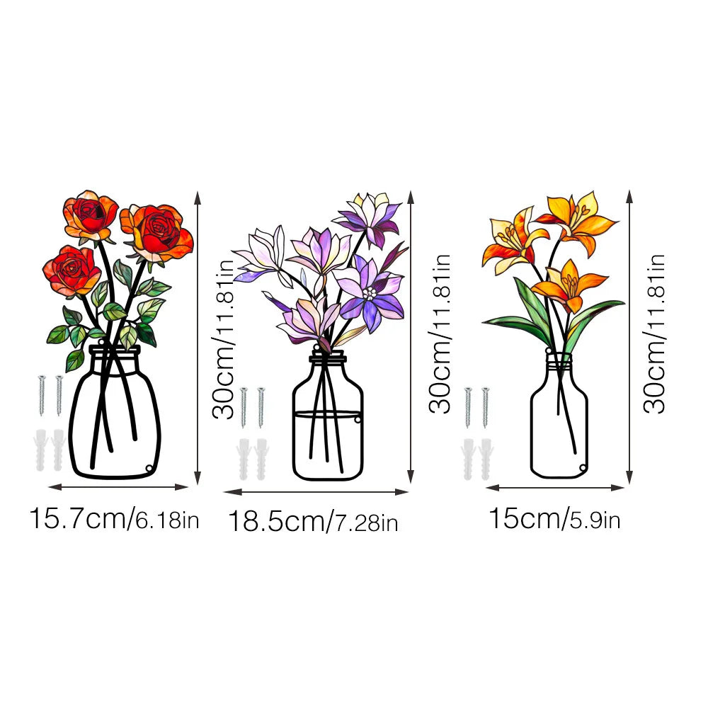 Set of 3 Scandinavian Metal Wall Plant Holders - Clip-On Design