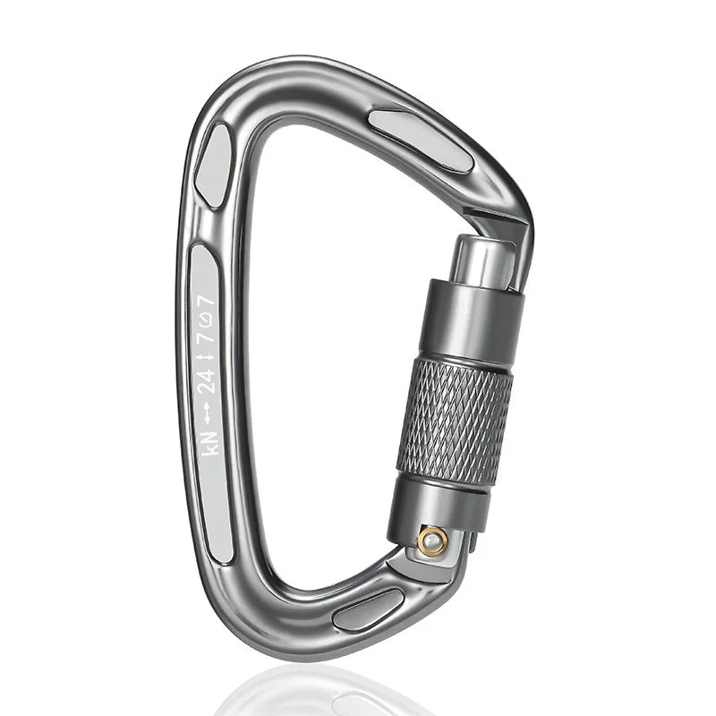 Heavy-Duty Auto-Lock Climbing Carabiner - 24KN Aluminum Design