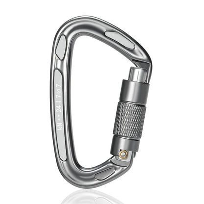 Heavy-Duty Auto-Lock Climbing Carabiner - 24KN Aluminum Design
