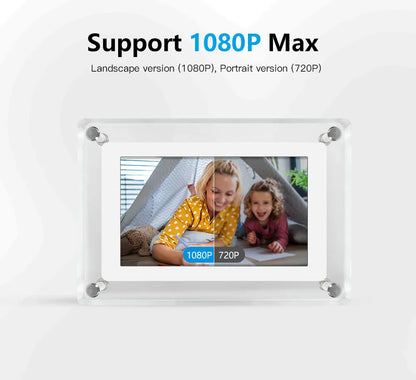 Rechargeable Digital Photo Frame with Acrylic IPS Screen for Home Decor