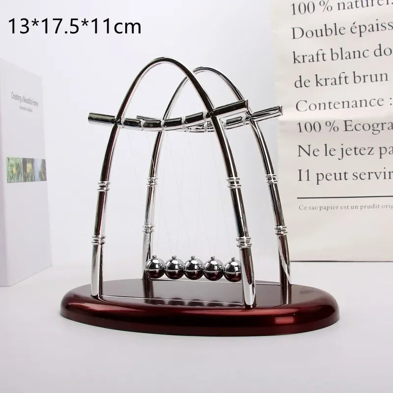 Kinetic Pendulum with Steel and Wooden Balls | Continuous Motion Educational Physics Decor