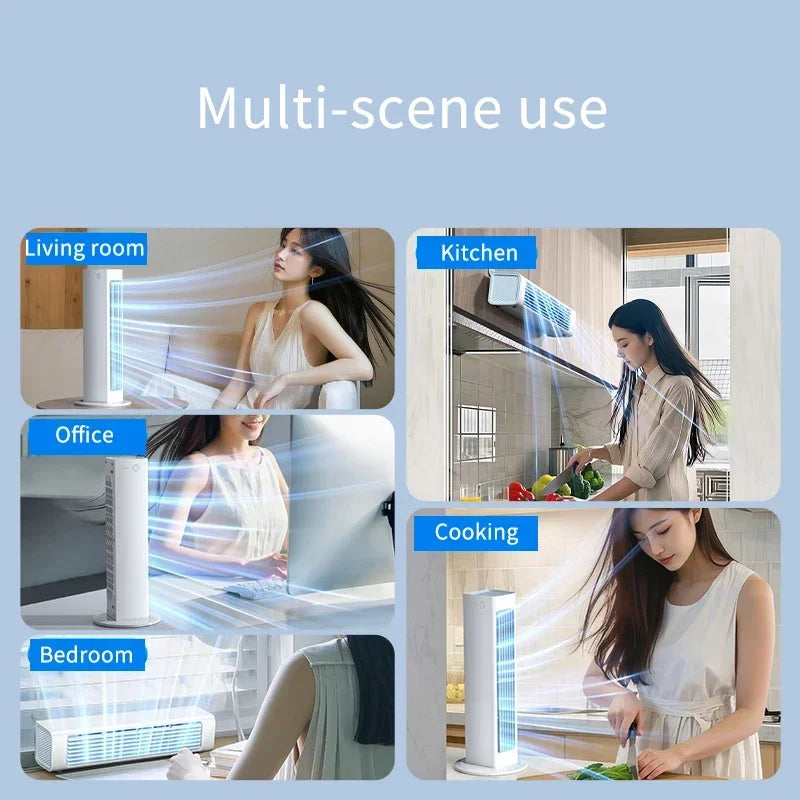 bladeless Fan with Remote Control – Quiet and Stylish, 3 Speeds