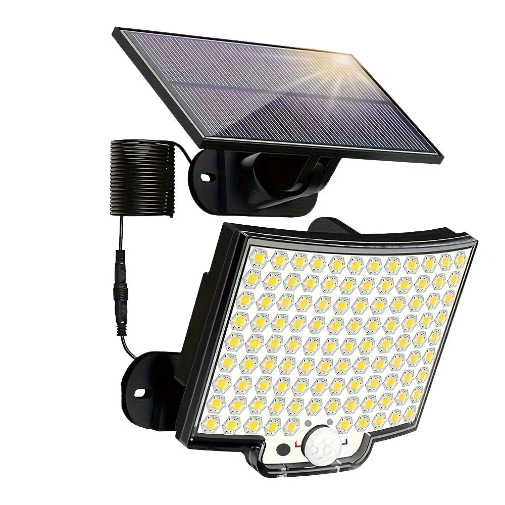Outdoor Solar Wall Light with 106/144/280 LEDs | Motion Sensor | Adjustable Head