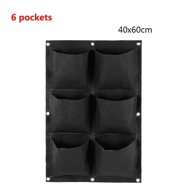 Vertical Plant Pocket for Wall Mounting | Green/Black | 2–12 Compartments