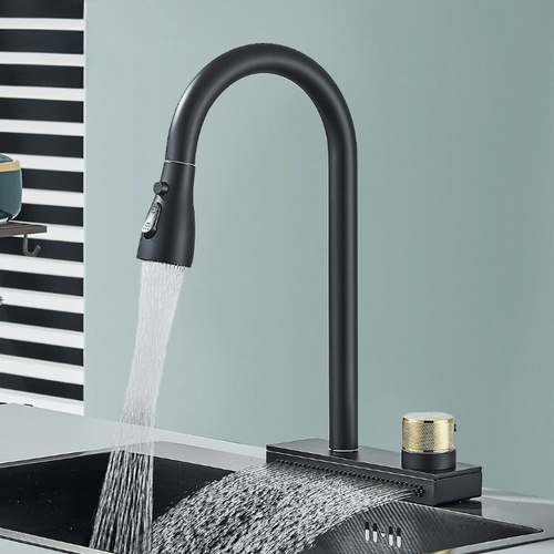 Stylish Kitchen Tap Featuring Three Control Valves
