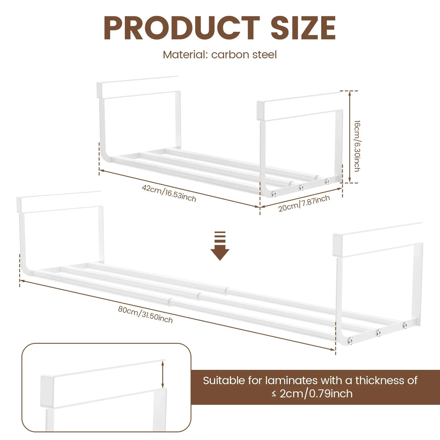 Adjustable Under-Counter Shelf | Versatile Storage Basket | Steel Frame | Extends 15.2–27.8 inches