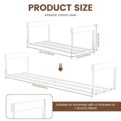 Adjustable Under-Counter Shelf | Versatile Storage Basket | Steel Frame | Extends 15.2–27.8 inches