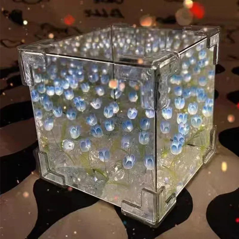Customizable 3D Floral Cube Night Light