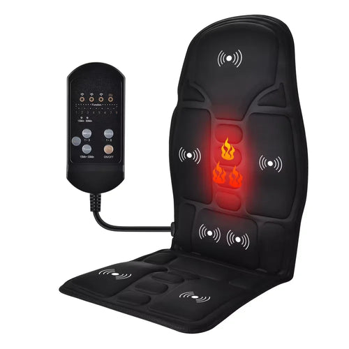 Vibration Massage Cushion for Full Body with Heat – 7 Motors, 8 Modes, 3 Intensities, Home/Car Adapters