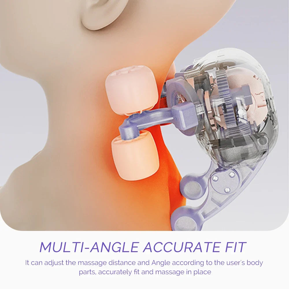Rechargeable Neck and Shoulder Massager with Heat – 6D Kneading Heads, 2 Levels
