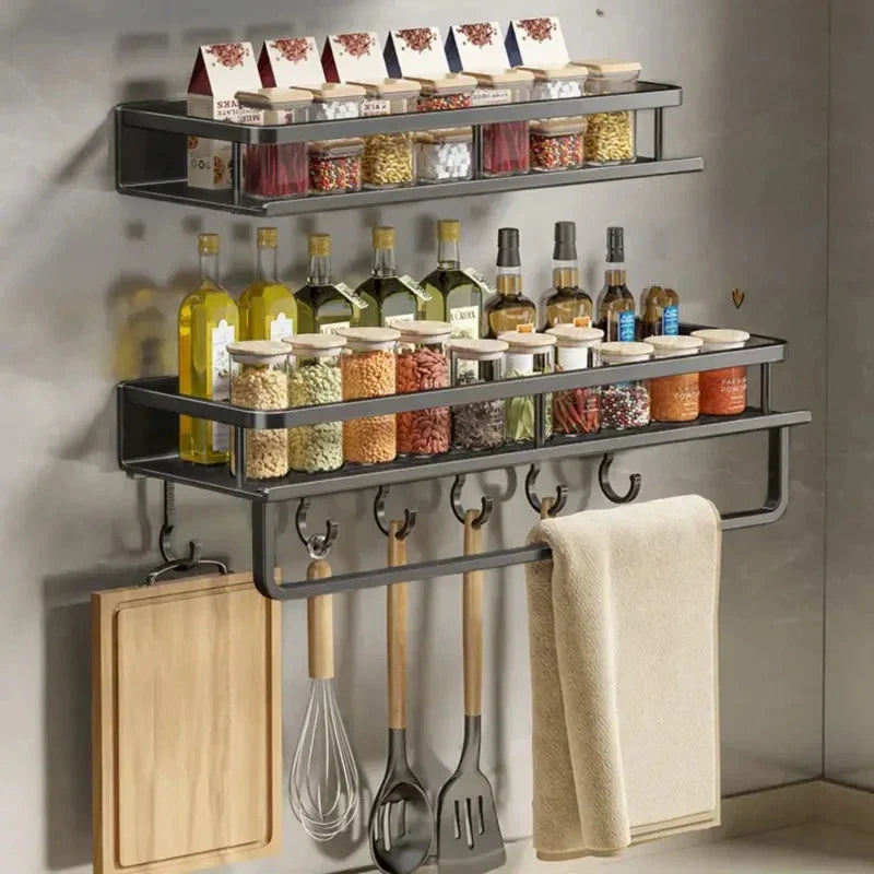 Stylish Wall-Mounted Shelf for Kitchen Storage Solutions
