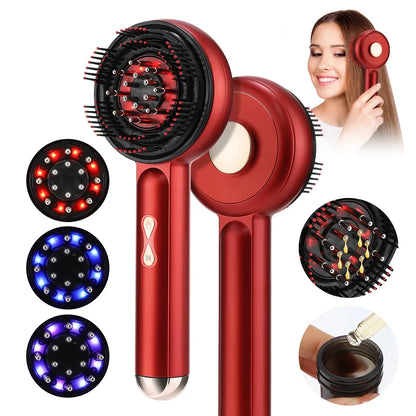 Scalp Comb Massager with 660nm LED Light | 3 EMS Levels, RGB Modes, 6ml Oil Applicator & USB-C
